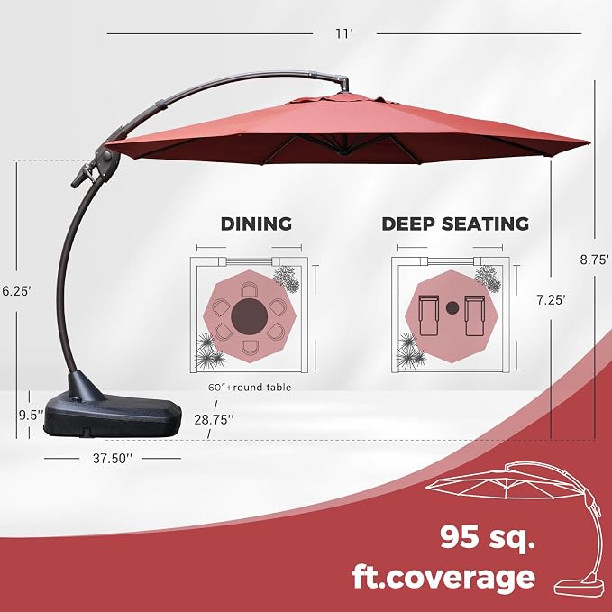 Grand patio 11FT Cantilever Umbrella - Image 4