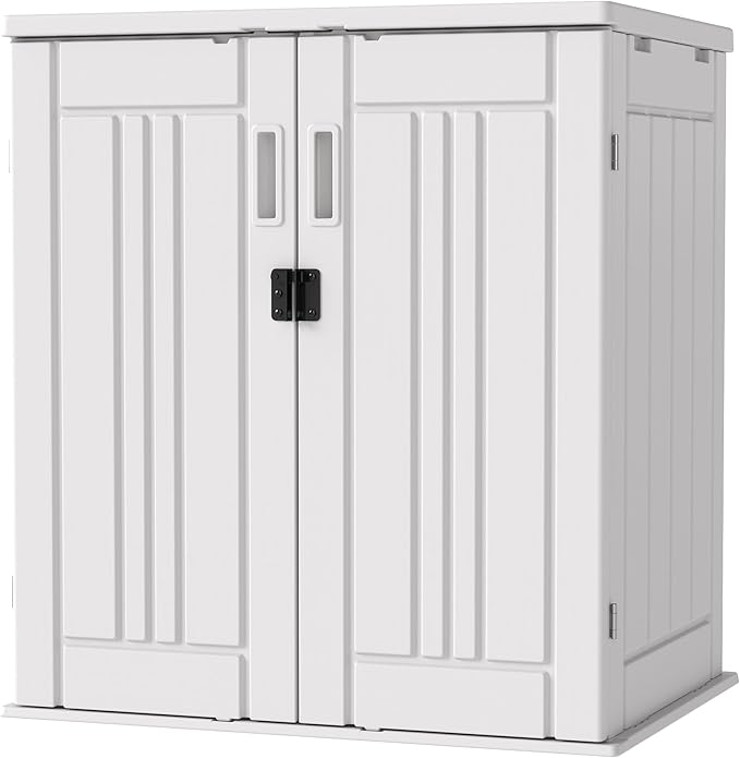 EHHLY Heavy Duty Small Storage Cabinet Outdoor Weatherproof, 14 Cuft Garage - Image 8