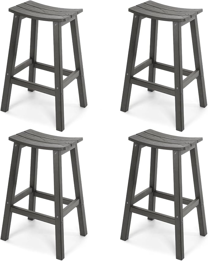 Stoog Bar Stools Set of 4, All-Weather Outdoor Barstools, 400 lbs Weight Support by Stoog