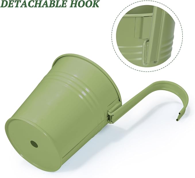 HowRU Metal Iron Flower Pots for Railing Fence Hanging Bucket Pots and Hanging - Image 4