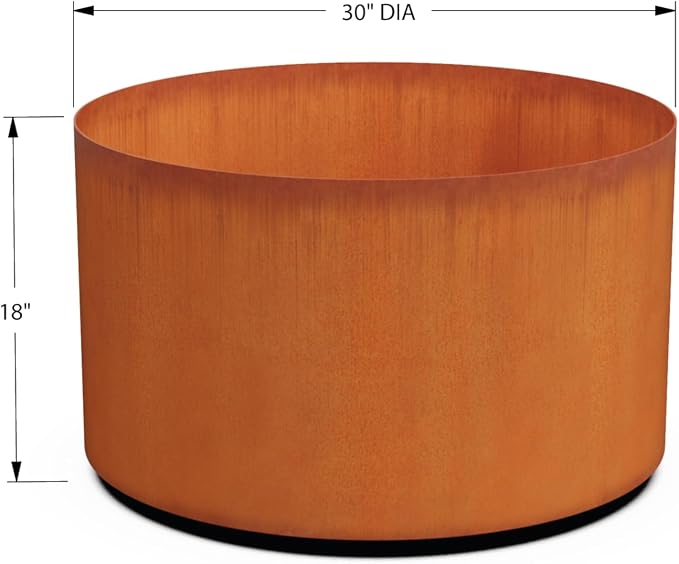 PLANTERCRAFT Corten Steel Metal Planter Box, Round Sizes, Modern Garden Steel - Image 5