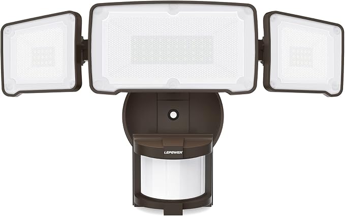 LEPOWER LED Security Light Motion Sensor Light Outdoor, 38W 4200LM Motion by LEPOWER