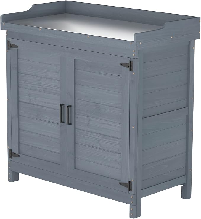 Outdoor Garden Patio Wooden Storage Cabinet Furniture Waterproof Tool Shed by GDLFGoodLife