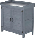 Outdoor Garden Patio Wooden Storage Cabinet Furniture Waterproof Tool Shed by GDLFGoodLife
