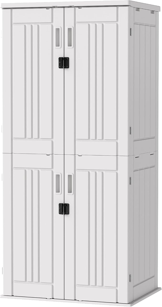 EHHLY Heavy Duty Tall Storage Cabinet Outdoor Weatherproof, 28 Cuft Garage - Image 8