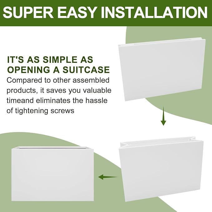 Galvanized Steel Planter Box-No Installation Required Metal Rectangular Block - Image 2