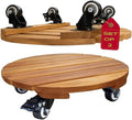 Idzo 2pack 12inches Wood Plant Caddy by Idzo