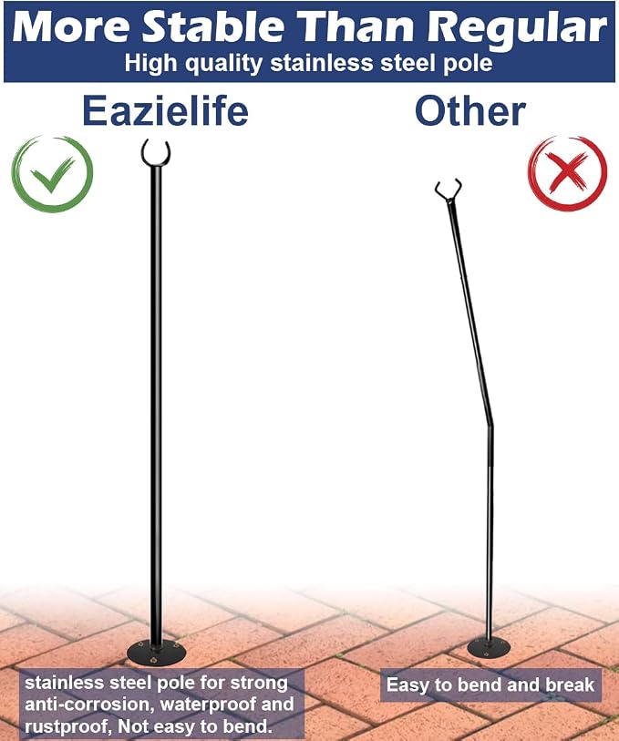 10FT String Light Poles for The Outdoor, Heavy Duty Metal Lighting Stand Pole - Image 2
