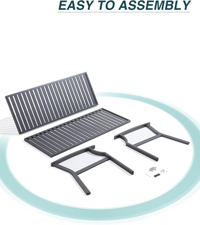 52" Outdoor Bench Garden Bench, Weatherproof Anti-Rust Heavy-Duty Outside - Image 8