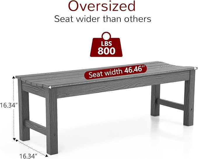 Stoog Outdoor Benches Set of 2, 2-Person Backless Patio Bench, All-Weather HIPS - Image 3