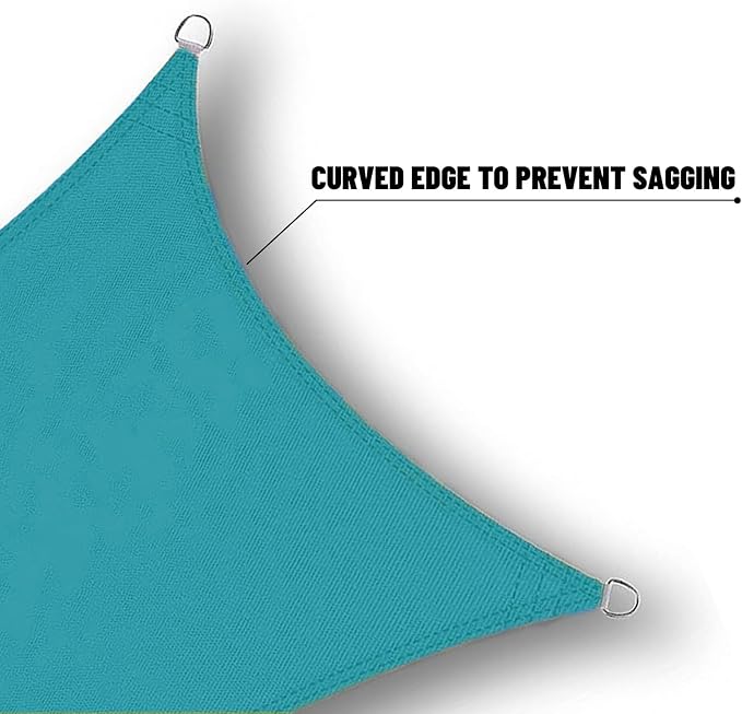 SUNNY GUARD Waterproof Sun Shade Sail 7' x 8' Turquoise Blue Rectangle UV Block - Image 4
