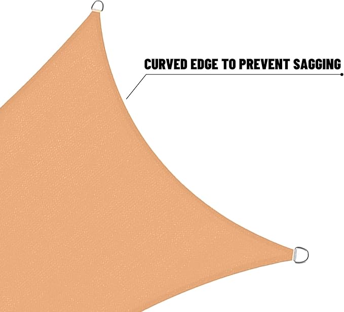 SUNNY GUARD Custom Size 7'x16' Peach Fuzz Sun Shade Sail Rectangle UV Block - Image 7