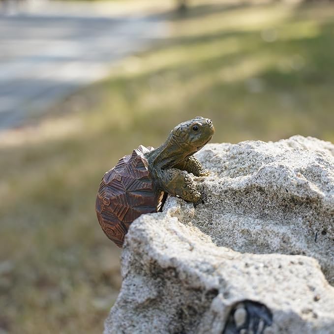 Mini Turtle Statue Miniature Tortoise Figurine Plant Pot Hanger, Realistic - Image 4