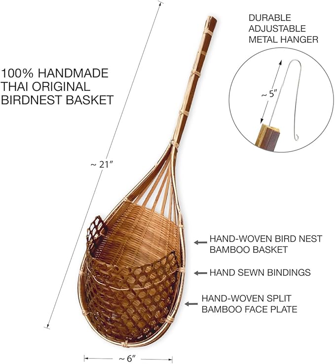 Handmade 100% Thai Bamboo 6 Inch Signature Super Sanctuary SIAM Orchid Hanging - Image 8