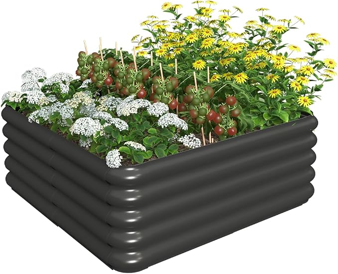 3.0x3.0x1.0ft Raised Garden Bed Kit, Rustproof PP Material Garden Box, Flower by Sprimden