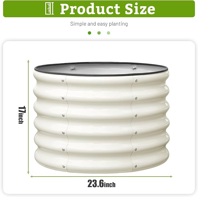 SnugNiture Raised Garden Bed, 2×2×1.5ft Round Galvanized Outdoor Planter Box - Image 2