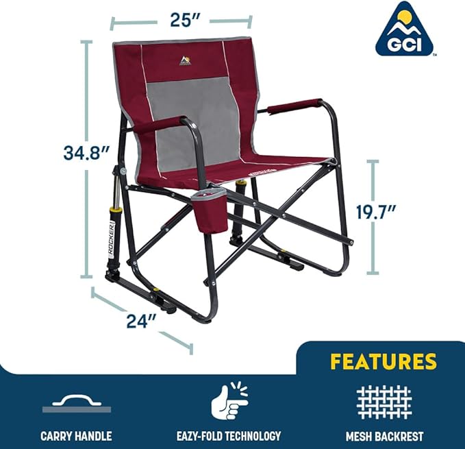GCI Outdoor Freestyle Rocker Camping Chair | Portable Folding Rocking Chair - Image 3