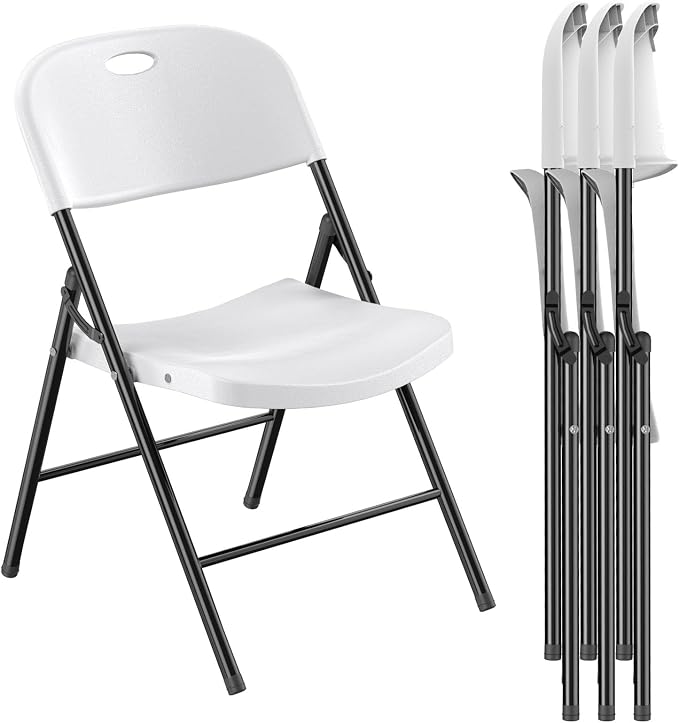 Nazhura 350 Weight Limit Heavy Duty Plastic Folding Chair by NazhuraGoodCompanionAtHome