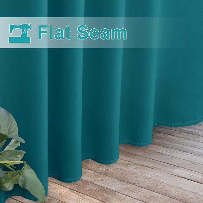 NICETOWN 2 Panels Peacock Teal Patio Curtainss Outdoor Waterproof - Image 7