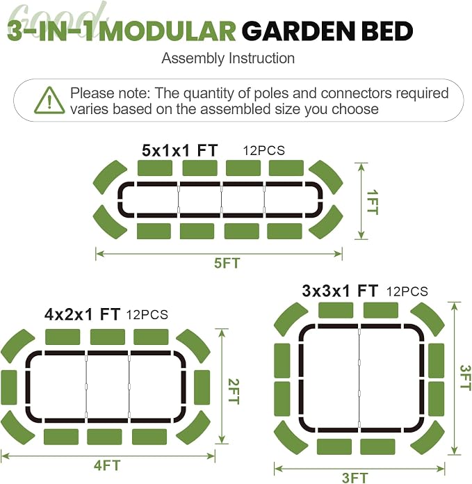 2Pcs 3-in-1 Adjustable Raised Garden Bed Kit | Galvanized Planter Boxes - Image 2