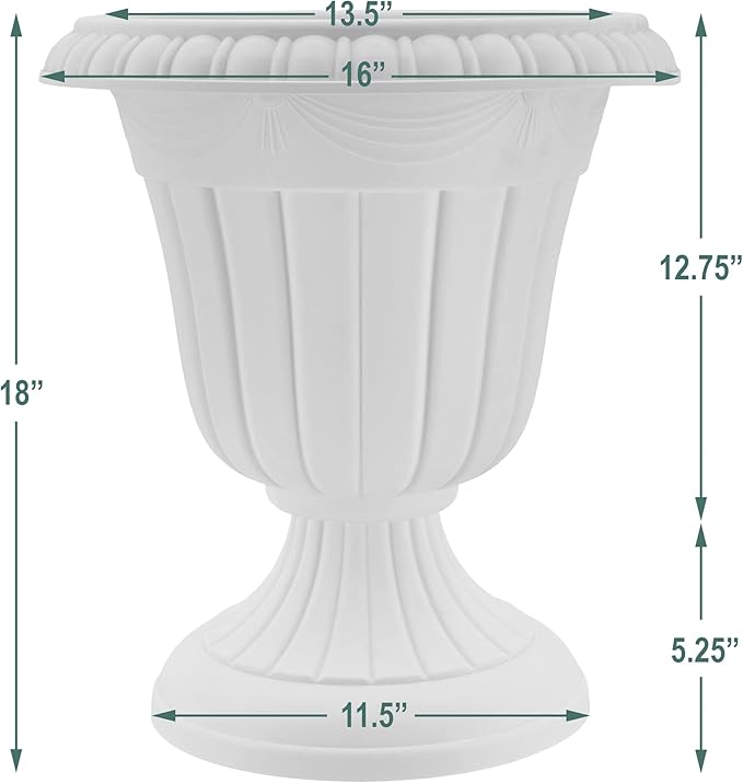 Arcadia Garden Products PL00CP Classic Traditional Plastic Urn Planter - Image 6