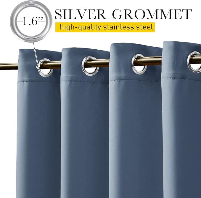 NICETOWN 2 Panels Waterproof Outdoor Curtains Fixed Grommet & Back Tab on Top & - Image 4