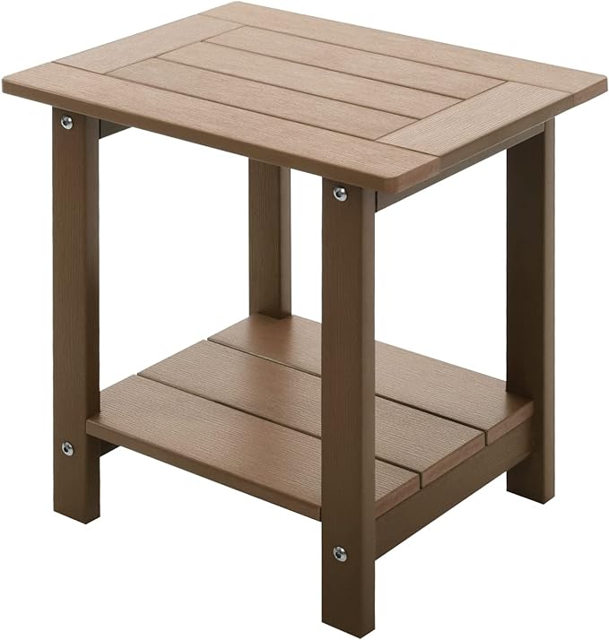 Double Adirondack Outdoor Side Table Weather Resistant, Outdoor Rectangular by Meluvici