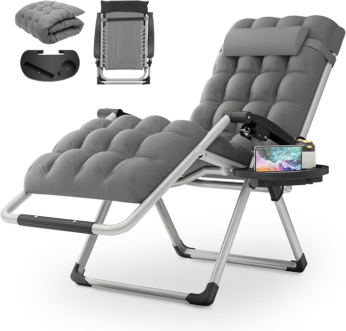 MoNiBloom Beach Chaise Lounge Chair, Patio Folding Recliner by Monibloom
