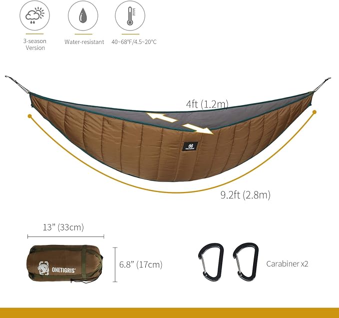 OneTigris Hideout Hammock Underquilt, Lightweight 4 Season Hammock Gear - Image 5