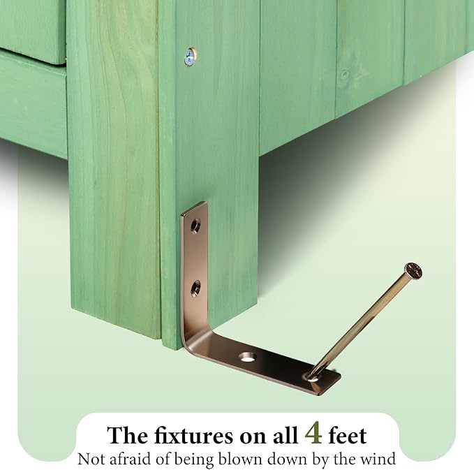 VINGLI Outdoor Wooden Storage Shed, Garden Shed Outside Tool Cabinet - Image 7