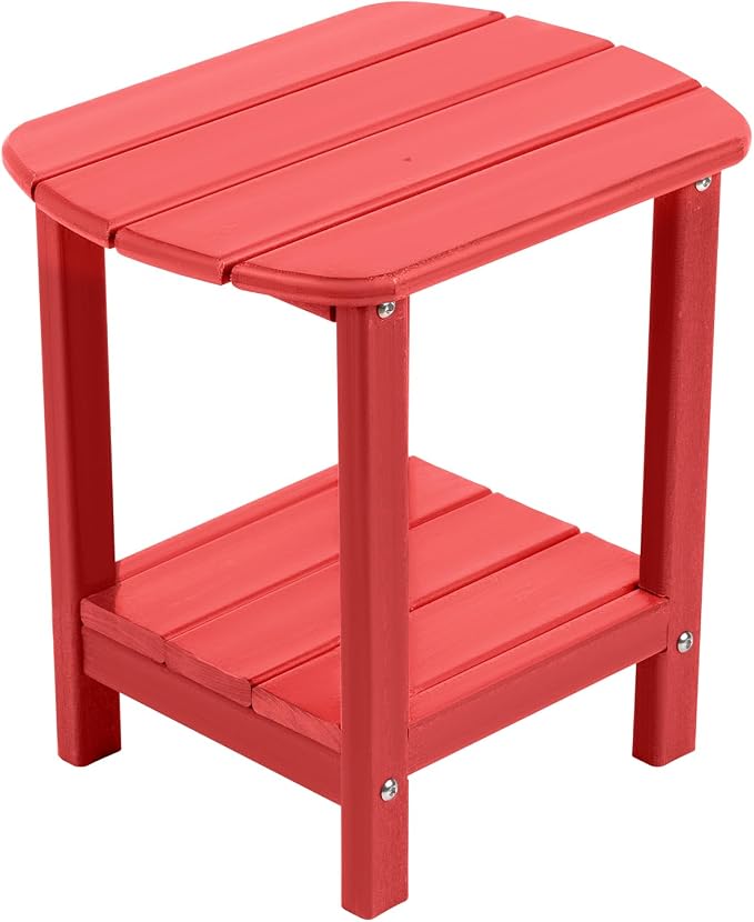 nalone Adirondack Side Table 16.5" Outdoor Side Table HDPE Plastic Double by NALONE