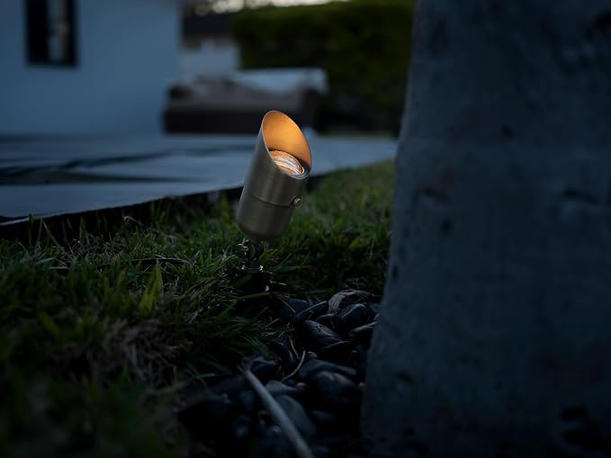 12V LogiSpot Brass Outdoor Spotlight - Image 7