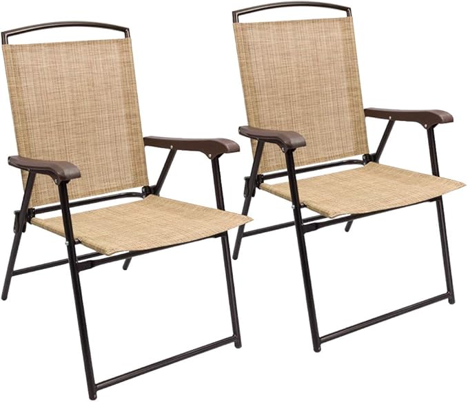 Devoko Patio Folding Chair Deck Sling Chair Camping Garden Pool Beach Using by DEVOKO
