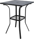 VICLLAX Patio Bar Height Table, Outdoor Square Bistro Table by HOME