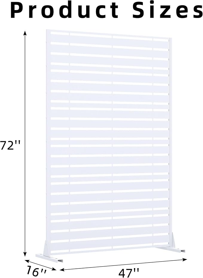 Casaphoria 72" H x 47" W Metal Privacy Screen, Outdoor Freestanding Decorative - Image 7