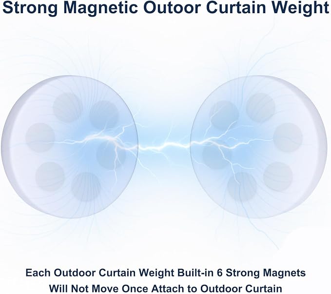 3LB Heavy Duty Outdoor Curtain Weights, Strong Magnetic Gazebo Curtain Weights - Image 3