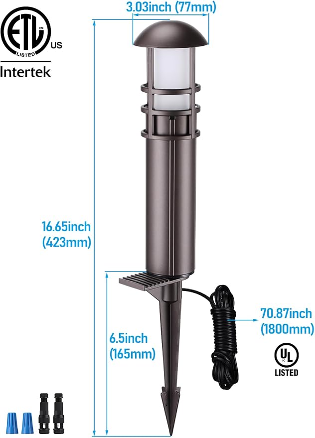 LEONLITE 12-Pack 5CCT Low Voltage Landscape Pathway Lights 3W Landscape - Image 8