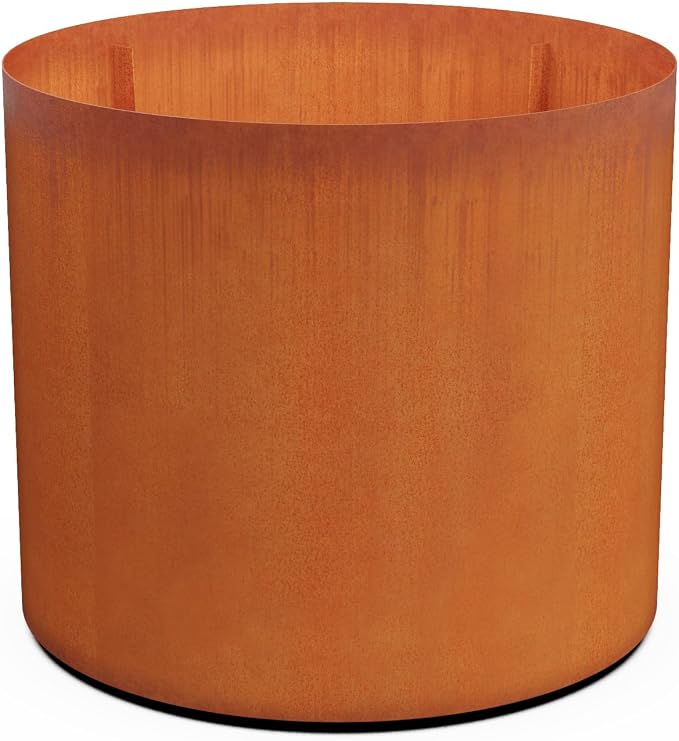 PLANTERCRAFT Corten Steel Metal Planter Box, Round Sizes, Modern Garden Steel by Plantercraft