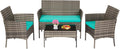 FDW Outdoor Patio Furniture Set Wicker Patio Set PE Rattan Furniture Bistro Set by FDW