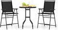 COSTWAY 3 PCS Patio Table and Chairs Set, Bistro Furniture by COSTWAY