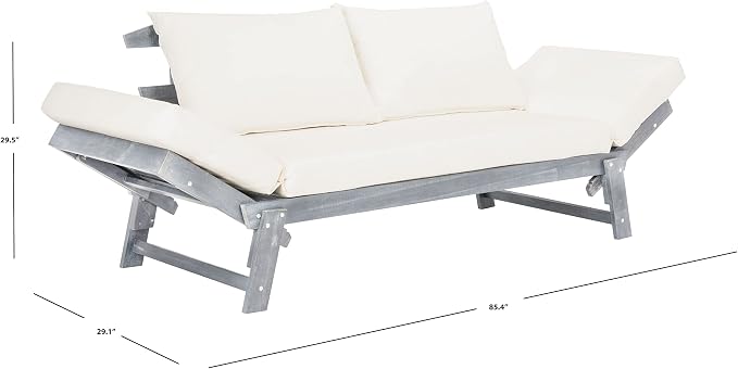 Safavieh PAT6745A Outdoor Collection Tandra Grey Modern Contemporary Daybed Day - Image 3