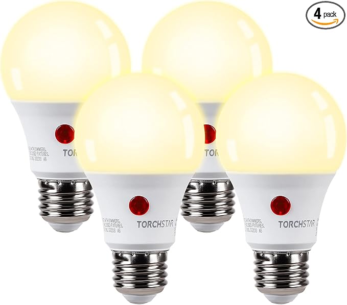 TORCHSTAR Dusk to Dawn Light Bulbs Outdoor, Sensor A19 LED Light Bulb, Auto by TORCHSTAR