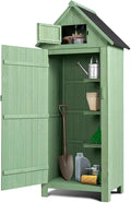 VINGLI Outdoor Wooden Storage Shed, Garden Shed Outside Tool Cabinet by VINGLI