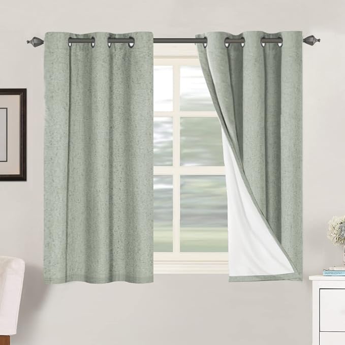H.VERSAILTEX Primitive Linen Curtains 100% Blackout Curtain Drapes Burlap by HVERSAILTEX