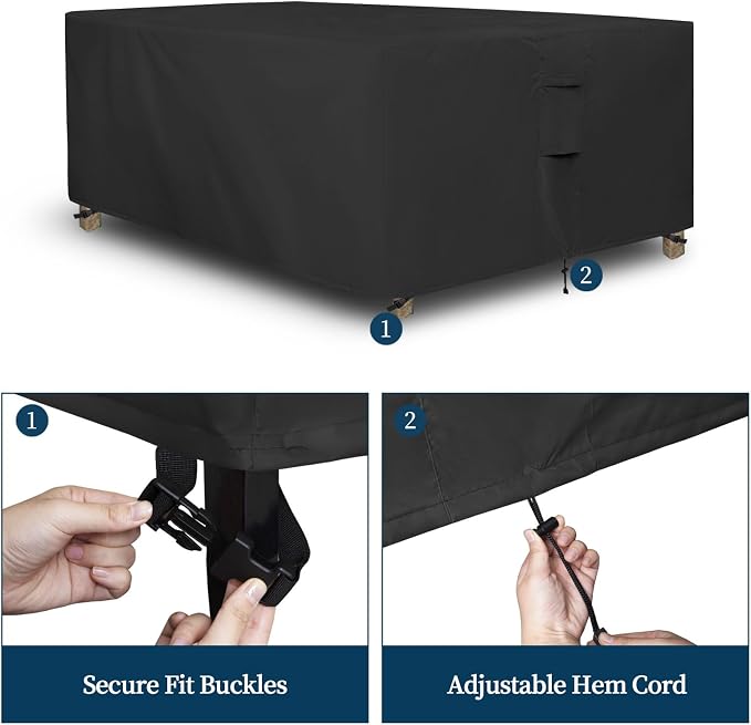 Easy-Going Rectangle Patio Furniture Cover Waterproof Outdoor Dining Table and - Image 4