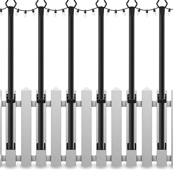 6 Pack String Light Poles, 5Ft Light Poles by Mutovlin