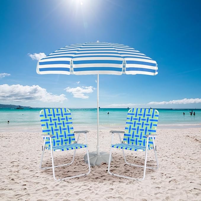VINGLI Patio Lawn Webbed Folding Chairs Outdoor Beach Portable Camping Chair - Image 2