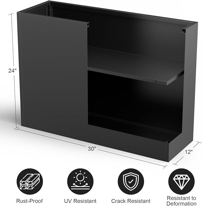 Tall Metal Planter Box for Outdoor Plants 30" L x 12" W x 24" H, Heavy Duty - Image 2