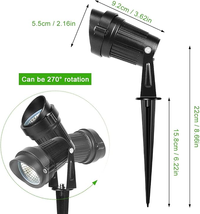 LightingWill 5W Landscape Lighting, Warm White 3000K-3500K, DC 12V LED Low - Image 2