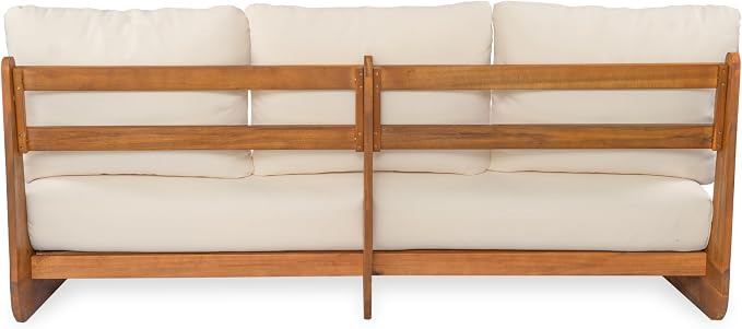 Christopher Knight Home Poppy Acacia Wood Outdoor 3 Seater Sofa - Image 9